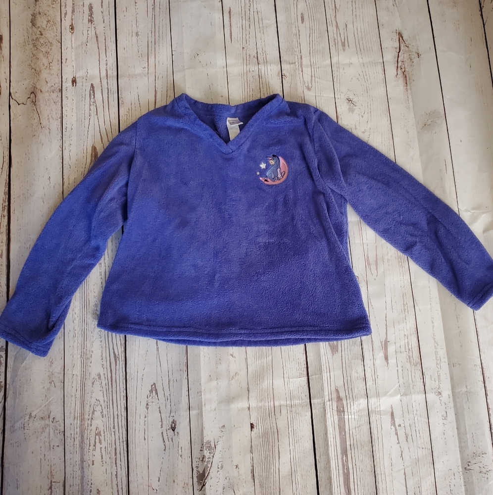 Disney Winnie the Pooh Eyeore fuzzy periwinkle pajama top size XL